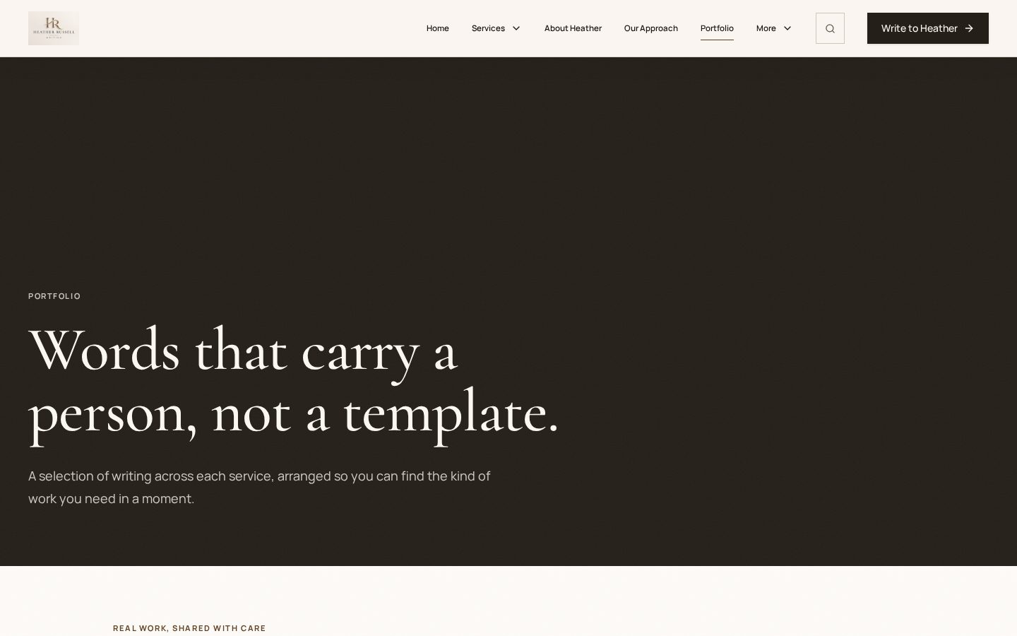 The Portfolio, with anonymised samples